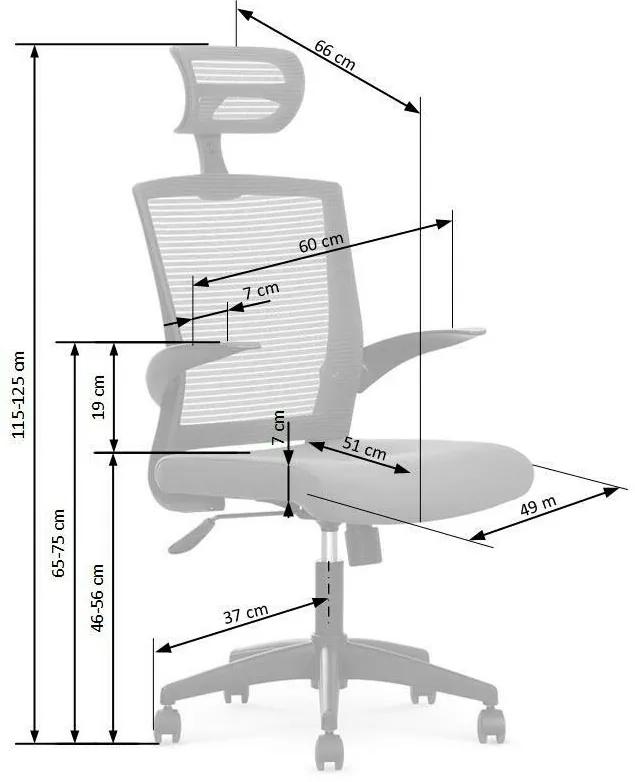 Καρέκλα γραφείου Houston 585, Μαύρο, 115x64x62cm, 11 kg, Με ρόδες, Με μπράτσα, Μηχανισμός καρέκλας: Κλίση | Epipla1.gr