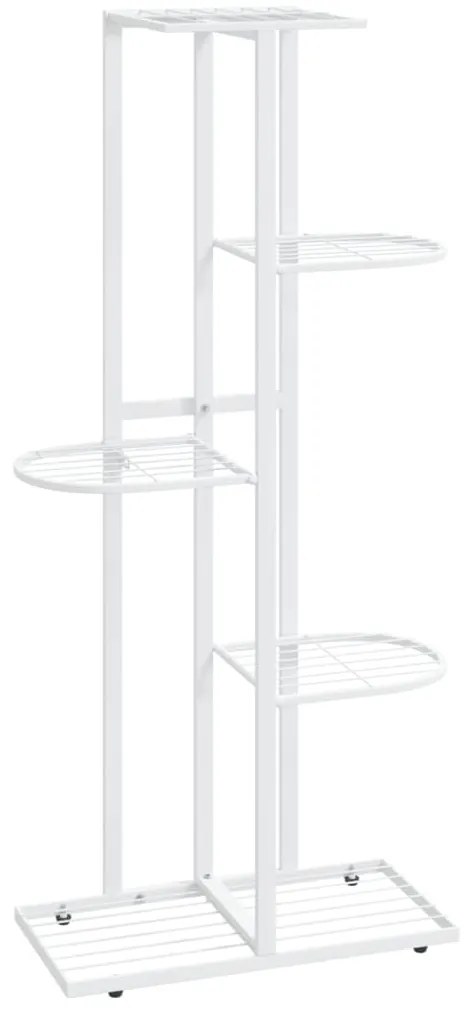 vidaXL Ανθοστήλη 5 Επιπέδων Λευκή 43 x 22 x 98 εκ. Μεταλλική