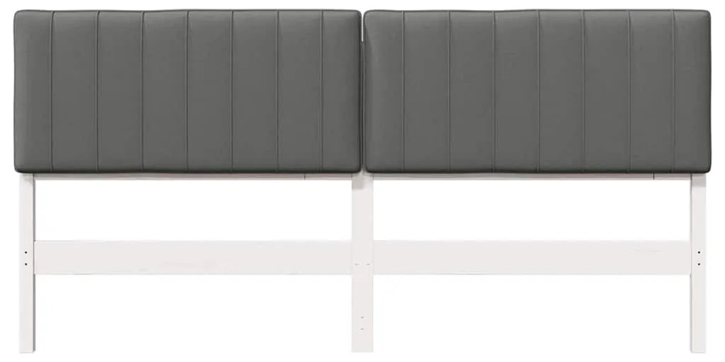 vidaXL Ταπετσαρισμένο κεφαλάρι Λευκό και Ανοιχτό Γκρι 180 cm