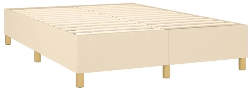 ΚΡΕΒΑΤΙ BOXSPRING ΜΕ ΣΤΡΩΜΑ ΚΡΕΜ 140X200 ΕΚ. ΥΦΑΣΜΑΤΙΝΟ 3142502