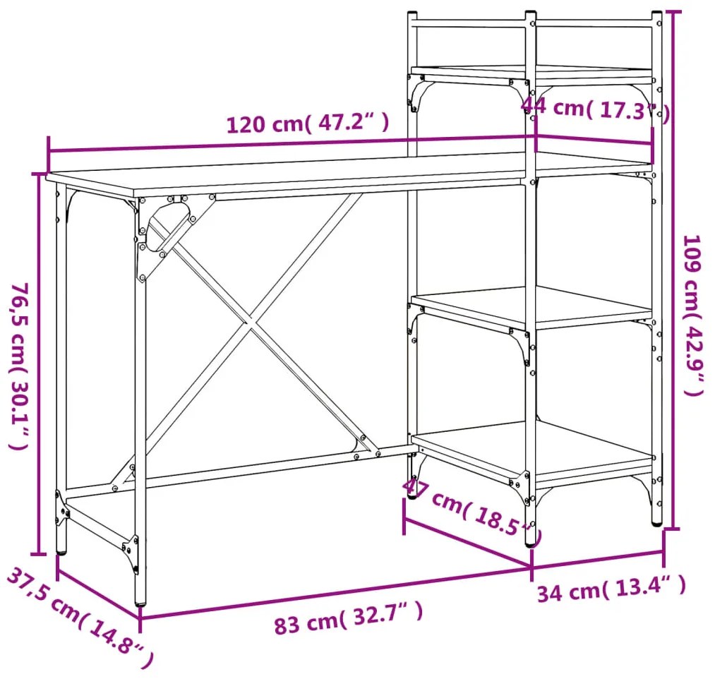 ΓΡΑΦΕΙΟ ΥΠΟΛΟΓΙΣΤΗ ΜΕ ΡΑΦΙΑ ΜΑΥΡΟ 120 X 47 X 109 ΕΚ. 836213