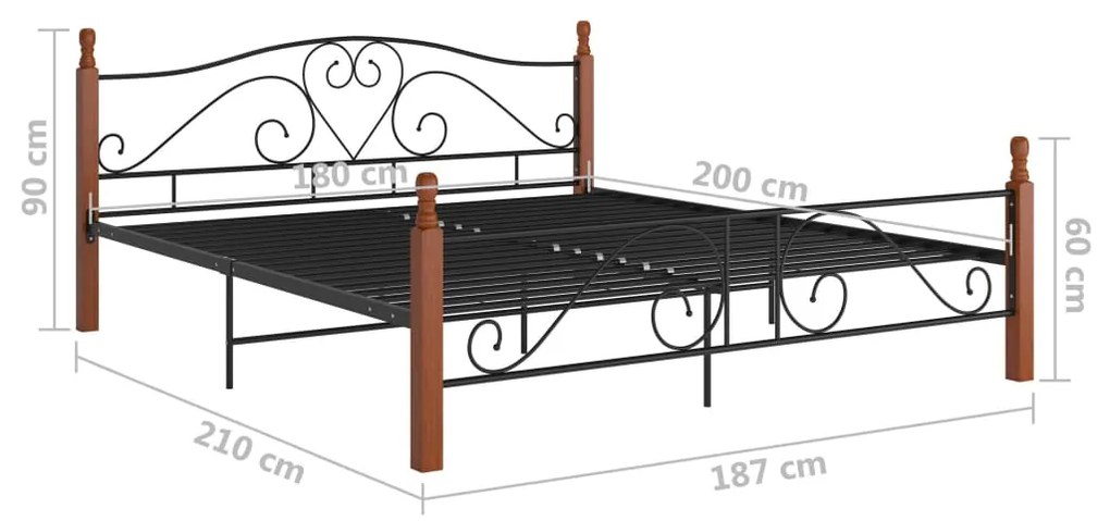 ΠΛΑΙΣΙΟ ΚΡΕΒΑΤΙΟΥ ΜΑΥΡΟ 180 X 200 ΕΚ. ΜΕΤΑΛΛΙΚΟ 324937