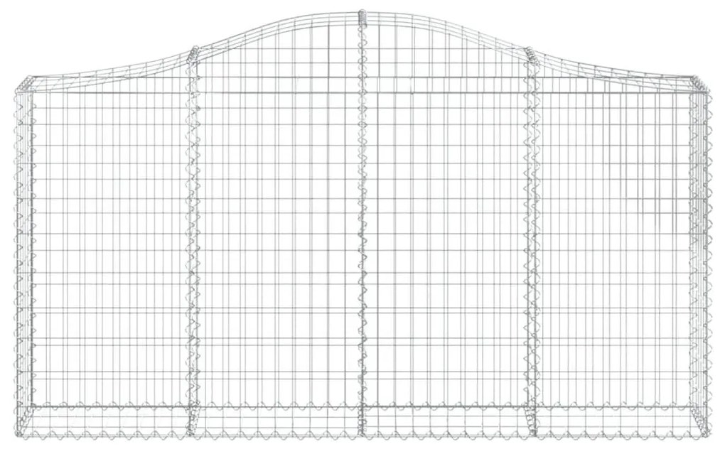 Συρματοκιβώτια Τοξωτά 4 τεμ. 200x30x100/120 εκ. Γαλβαν. Ατσάλι - Ασήμι