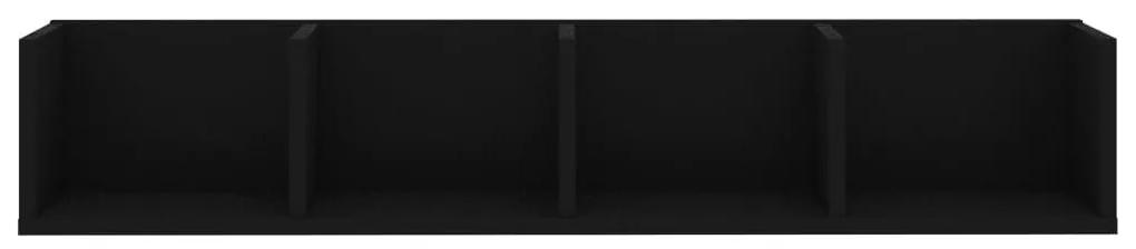 Ράφι Τοίχου για CD Μαύρο 100 x 18 x 18 εκ. από Μοριοσανίδα - Μαύρο