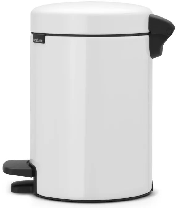 Κάδος με πεντάλ Brabantia NewIcon, 3 l, Εύκολο κλείσιμο, Αντιολισθητική βάση, Λευκό