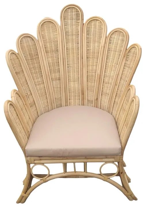 Πολυθρόνα Fragia Inart με μπεζ μαξιλάρι-φυσικό rattan 103x90x120εκ 85x96x120 εκ.