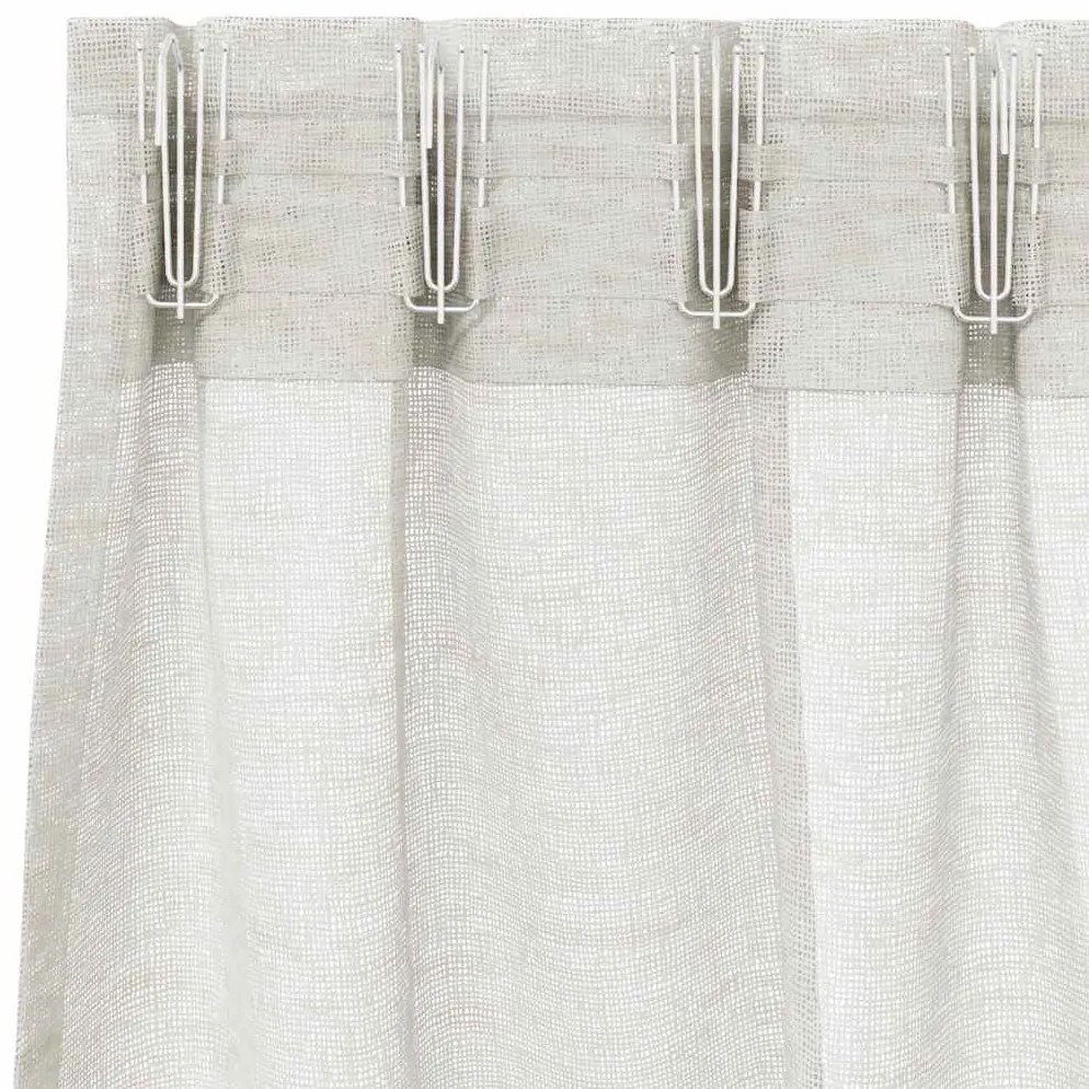 vidaXL Κουρτίνες με κουρτίνες 2 pcs Κρεμ 140x175cm Πολυεστέρας