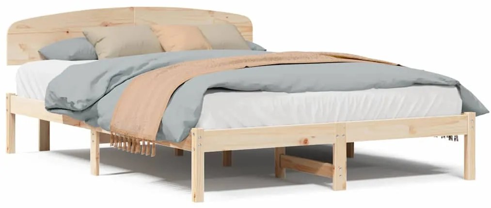 vidaXL Σκελετός Κρεβατιού Καφέ 160 x 200 cm Μασίφ ξύλο πεύκου