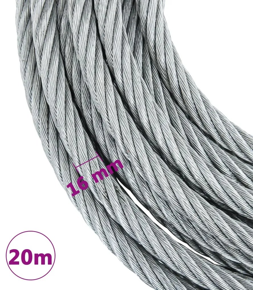 vidaXL Συρματόσχοινο 20 μ. 3200 κ.