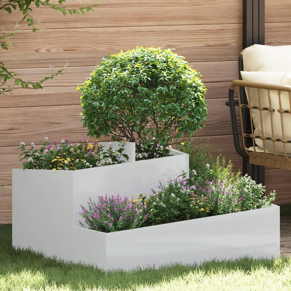 vidaXL Γλάστρα 80x80x50 εκ Γαλβανισμένο Ατσάλι