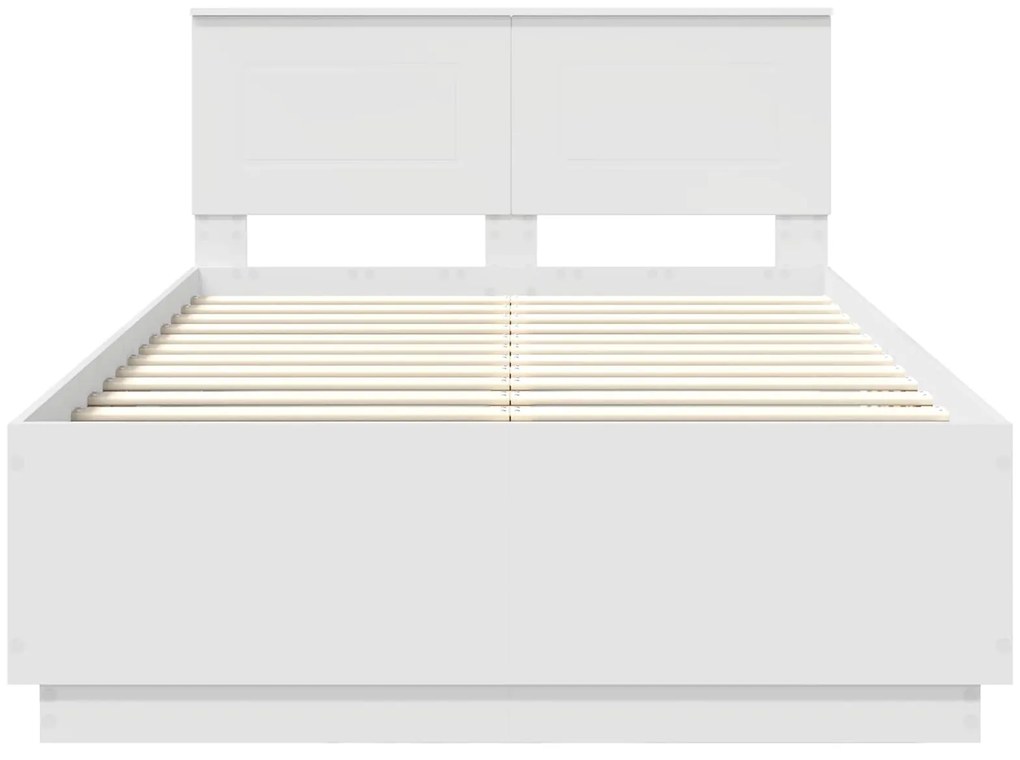 vidaXL Σκελετός Κρεβατιού Λευκό 135 x 190 cm Επεξεργασμένο ξύλο