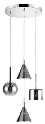 Κρεμαστό Φωτιστικό Ροζέτα 4xG9 Γυαλί Luma Lighting-114-01047-09-smoke-Φιμέ/Smoke 114-01047-09-smoke