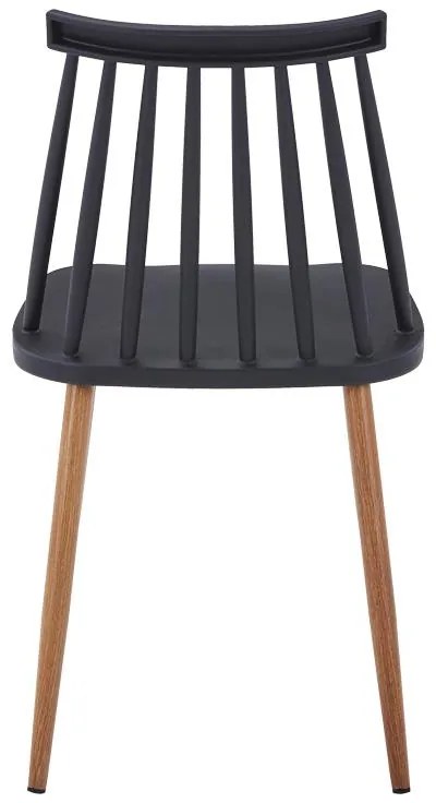 Καρέκλα Aurora I pp σε μαύρη απόχρωση-πόδι μεταλλικό φυσικό 43x48x79εκ 43x48x79 εκ.