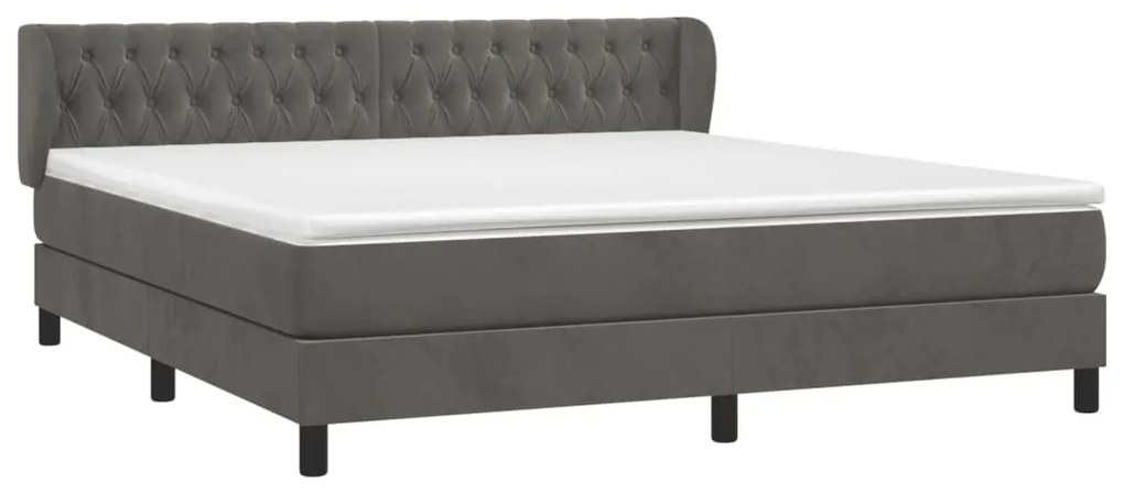 ΚΡΕΒΑΤΙ BOXSPRING ΜΕ ΣΤΡΩΜΑ ΣΚΟΥΡΟ ΓΚΡΙ 180X200 ΕΚ. ΒΕΛΟΥΔΙΝΟ 3127686