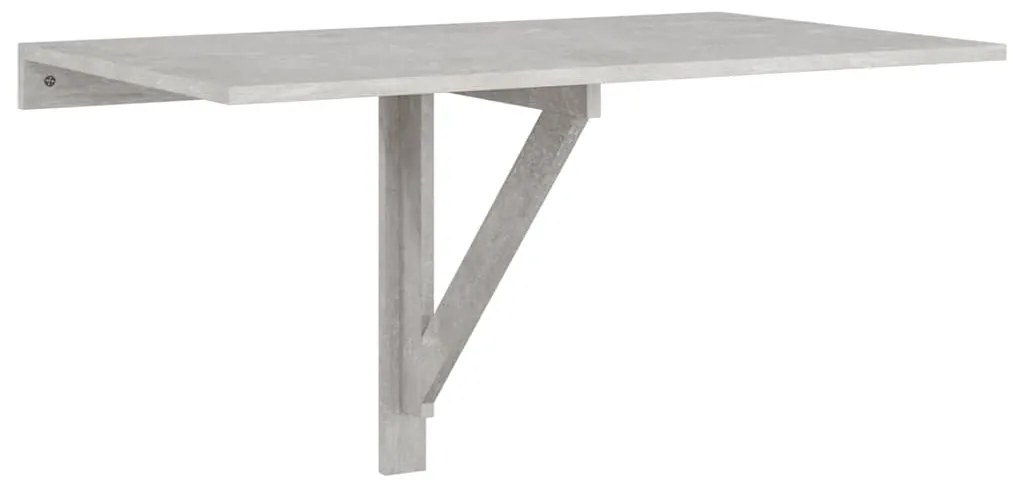 vidaXL Τραπέζι Τοίχου Πτυσσόμενο Γκρι Σκυροδ. 100x60x56 εκ. Επεξ. Ξύλο