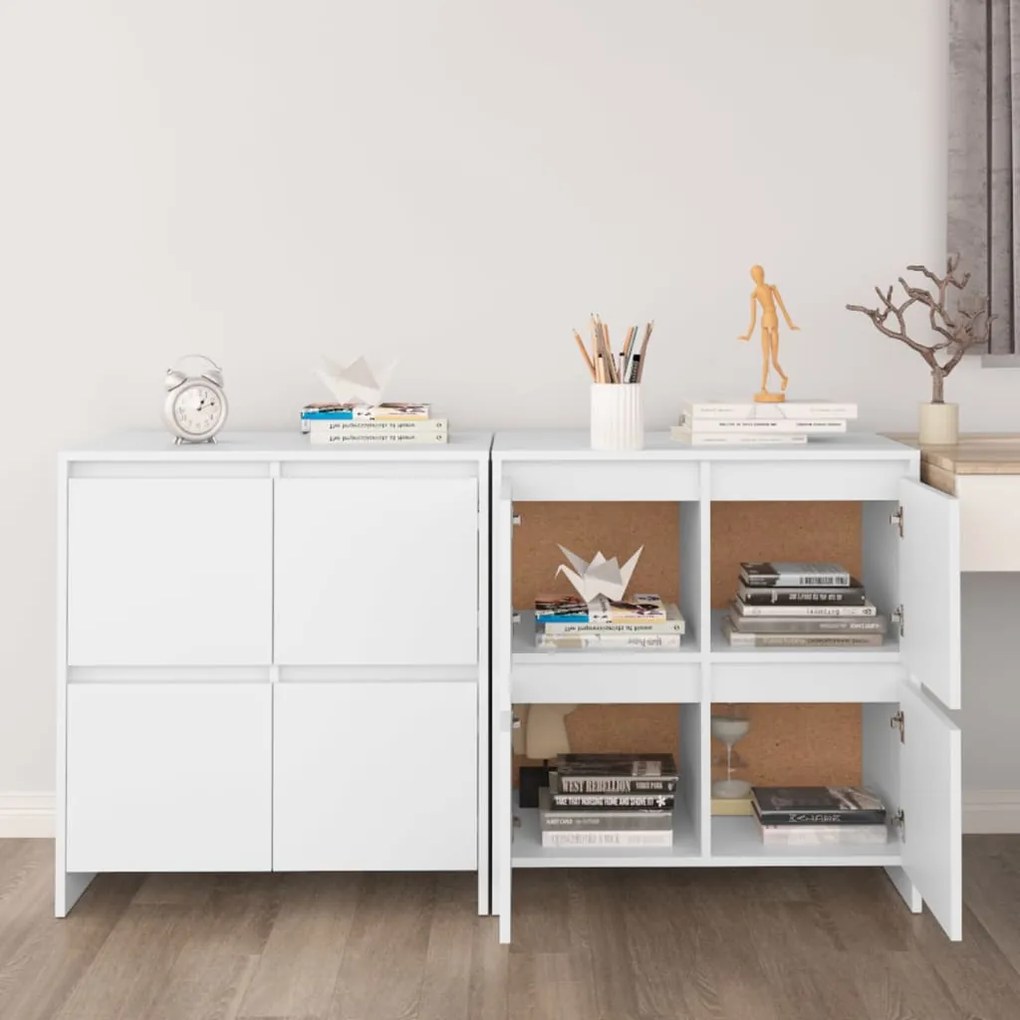 vidaXL Ντουλάπια 2 τεμ. Λευκά 70 x 41 x 75 εκ. από Επεξ. Ξύλο