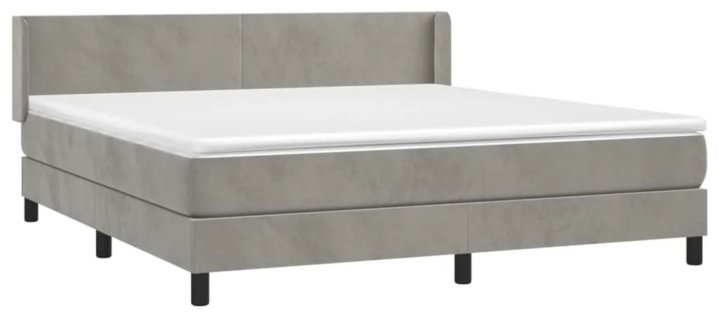 ΚΡΕΒΑΤΙ BOXSPRING ΜΕ ΣΤΡΩΜΑ ΑΝΟΙΧΤΟ ΓΚΡΙ 180X200 ΕΚ. ΒΕΛΟΥΔΙΝΟ 3130853