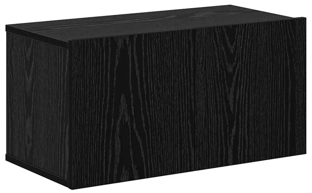 vidaXL Τηλεοπτική Κάβα Τοίχου 4 pcs Μαύρη δρυς 200 x 30 x 30 cm