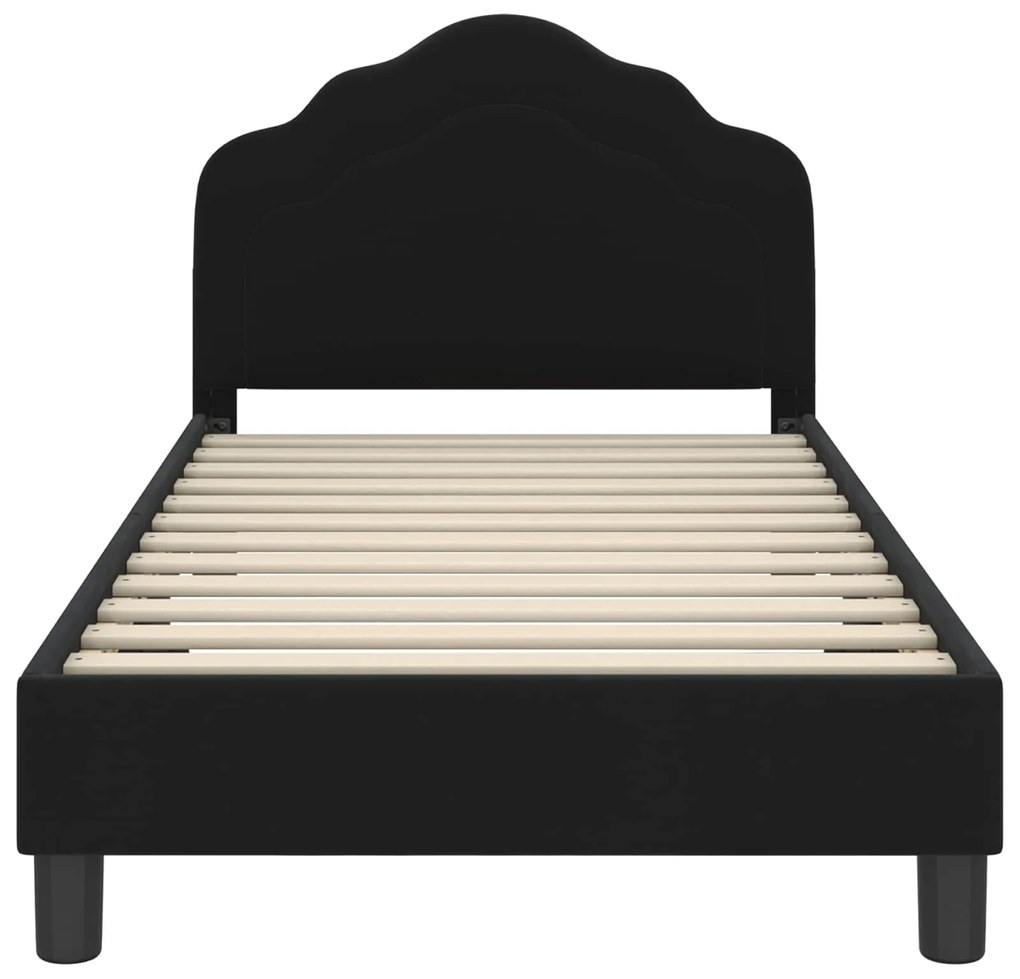 vidaXL Κρεβάτι Παιδικής Κρεβατοκάμαρας με Κεφαλάκι Μαύρο 80 x 160 cm