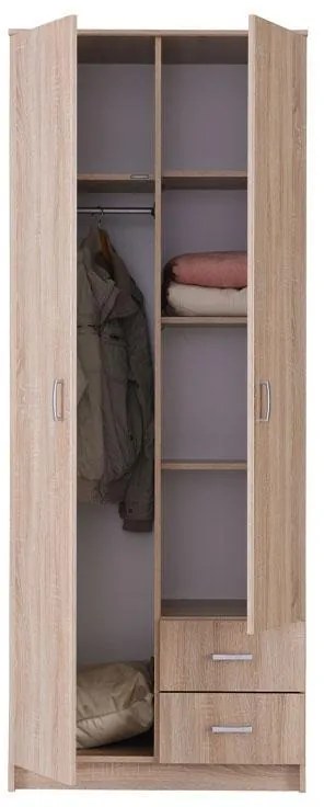 Ντουλάπα Hana 2K3P2F Sonoma  80x52x205 εκ. 80x52x205 εκ.