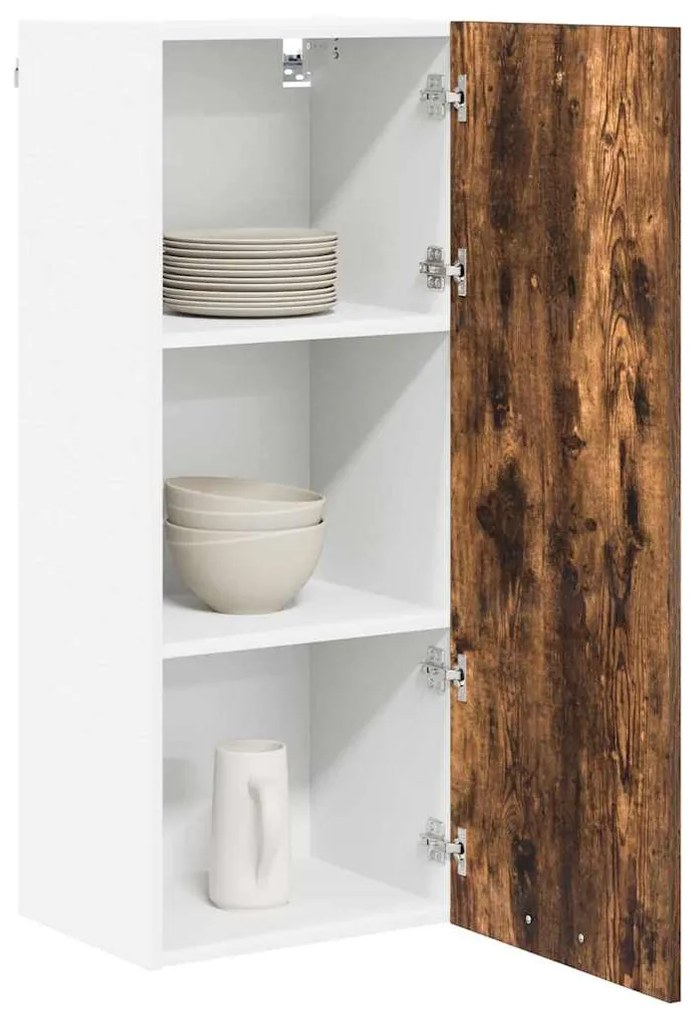 vidaXL Κρεμαστό ντουλάπι με αποθήκευση Καπνιστό Δρύς 40 x 31 x 100 εκ.