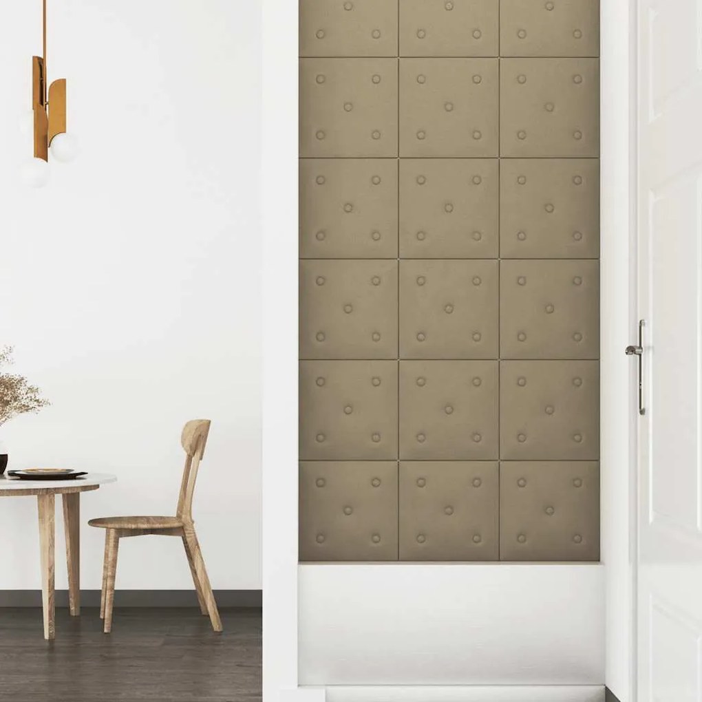 vidaXL Πάνελ Τοίχου 12 τεμ. Καπουτσίνο 30 x 30 εκ. 1,08 μ² Συνθ. Δέρμα