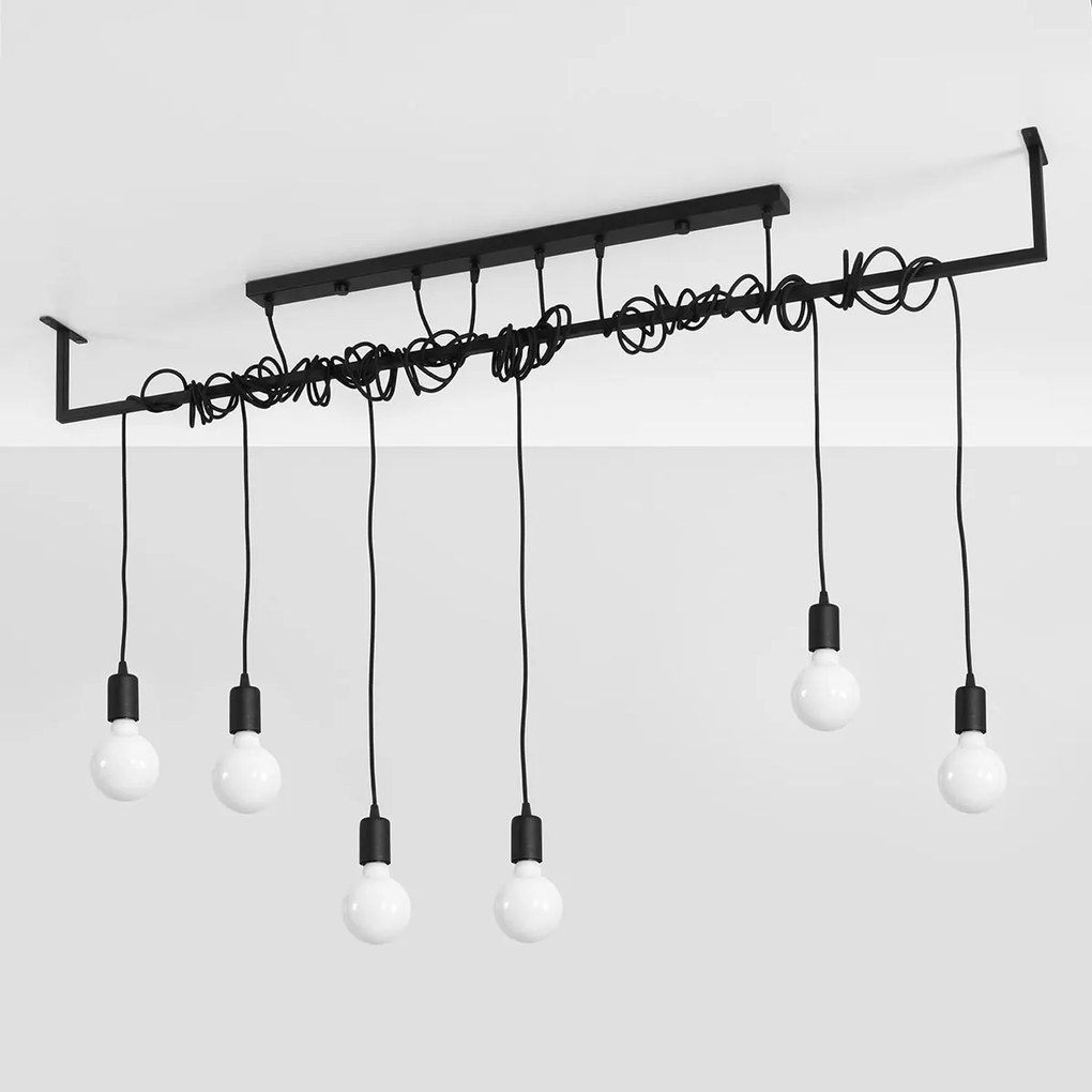 Φωτιστικό Οροφής Πολύφωτο Sollux Salamanca Black SL.0896