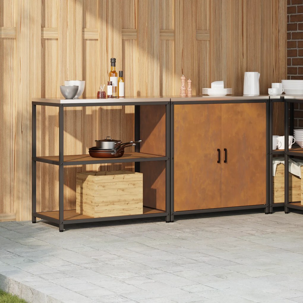 vidaXL Σετ Αποθήκευσης Κουζίνας 2 pcs Σκ rusty 150 x 50 x 92 εκ.