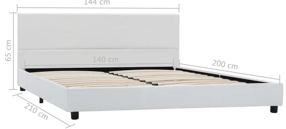 vidaXL Πλαίσιο Κρεβατιού Λευκό 140 x 200 εκ. από Συνθετικό Δέρμα