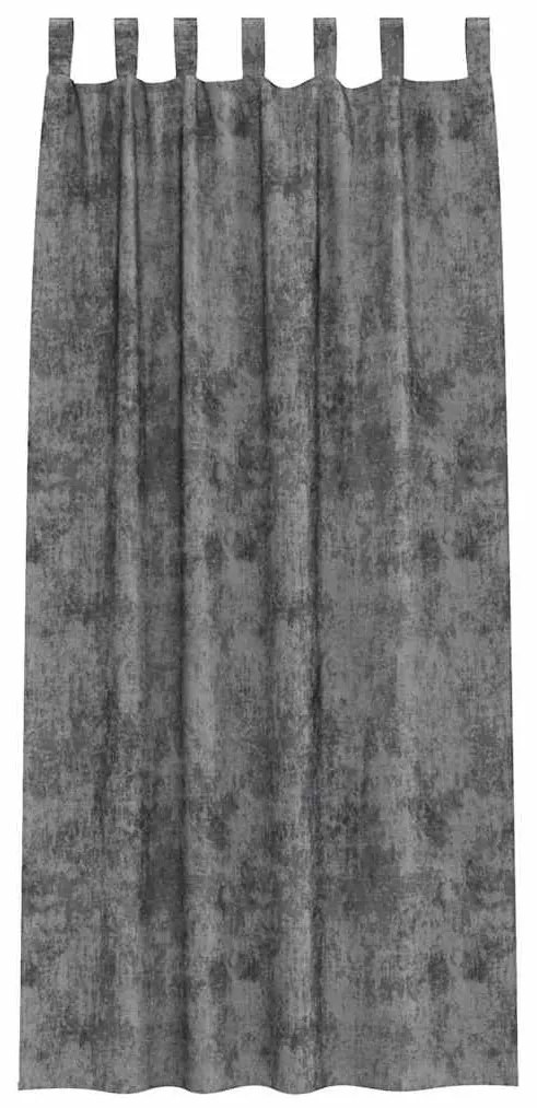 vidaXL Κουρτίνα με κουρτίνες 2 pcs Γκρι 245 x 140 εκ. Βελούδο