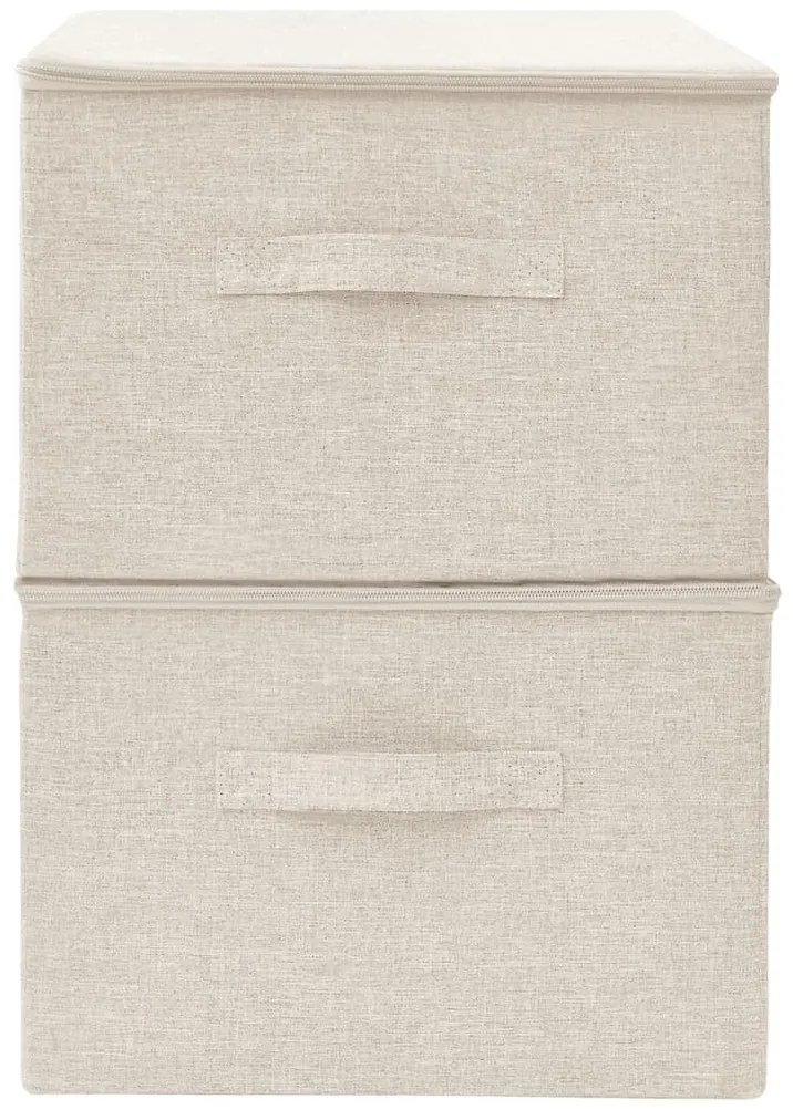 vidaXL Κουτιά Αποθήκευσης 2 τεμ. Κρεμ 43 x 34 x 23 εκ. Υφασμάτινα