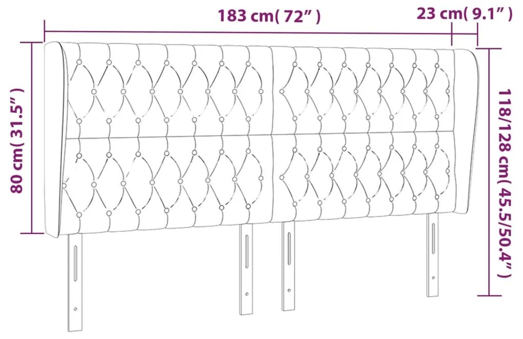 ΚΕΦΑΛΑΡΙ ΜΕ ΠΤΕΡΥΓΙΑ ΣΚΟΥΡΟ ΓΚΡΙ 183X23X118/128 ΕΚ. ΒΕΛΟΥΔΙΝΟ 3118353