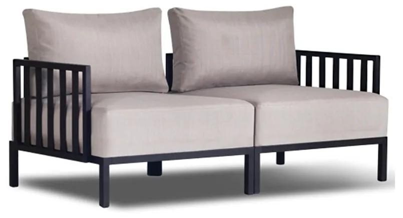 18156 Slim stripe διθέσιος καναπές Σε πολλούς χρωματισμούς 148x74x68,7(36)cm Μέταλλο - Σχοινί - Ύφασμα
