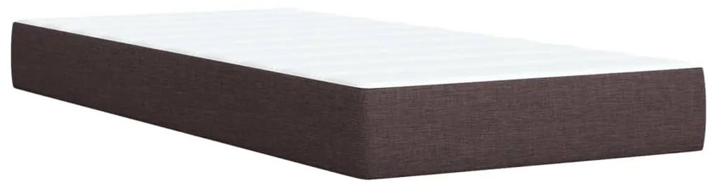 vidaXL Κρεβάτι Boxspring με Στρώμα Σκούρο Καφέ 80x200 εκ. Υφασμάτινο