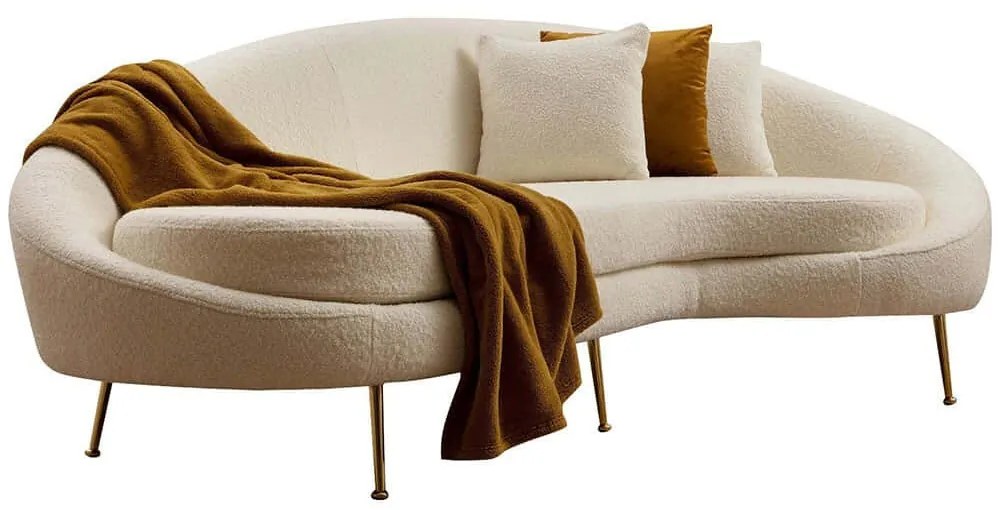 Καναπές Τριθέσιος Eses Μπουκλέ 569HLN1116 255x120x85cm Cream