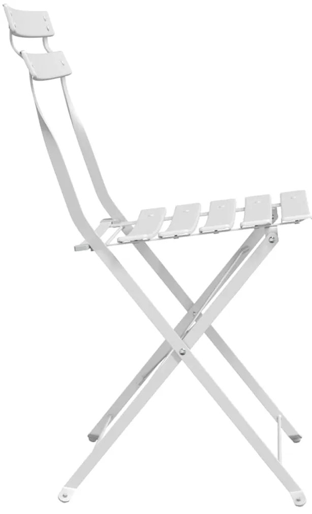 vidaXL Πτυσσόμενη Καρέκλα Κήπου 2 pcs Λευκό 42 x 46 x 82εκ Μέταλλο