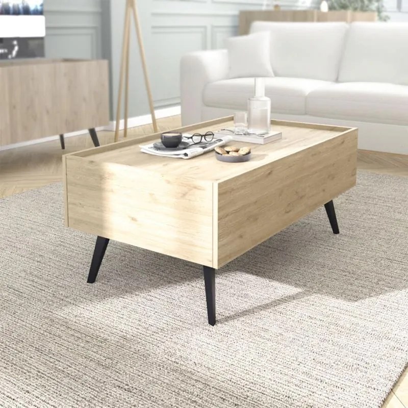 Τραπέζι σαλονιού με συρτάρι Tema σε oak απόχρωση 103x60x44εκ 103x60x44 εκ.