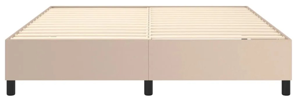 vidaXL Κρεβάτι Boxspring με Στρώμα Καπουτσίνο 180x200 εκ. Συνθ. Δέρμα