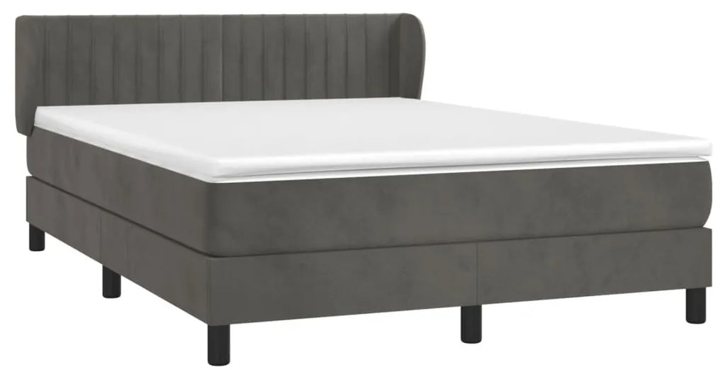 ΚΡΕΒΑΤΙ BOXSPRING ΜΕ ΣΤΡΩΜΑ ΣΚΟΥΡΟ ΓΚΡΙ 140X190 ΕΚ. ΒΕΛΟΥΔΙΝΟ 3127608