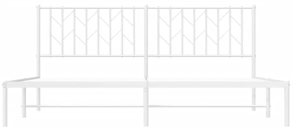 Πλαίσιο Κρεβατιού με Κεφαλάρι Λευκό 183 x 213 εκ. Μεταλλικό