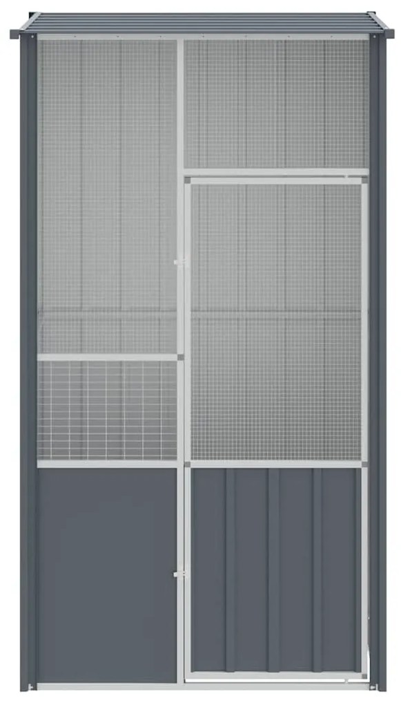 vidaXL Κλουβί Πουλιών Ανθρακί 115x78x200 εκ. από Γαλβανισμένο Χάλυβα