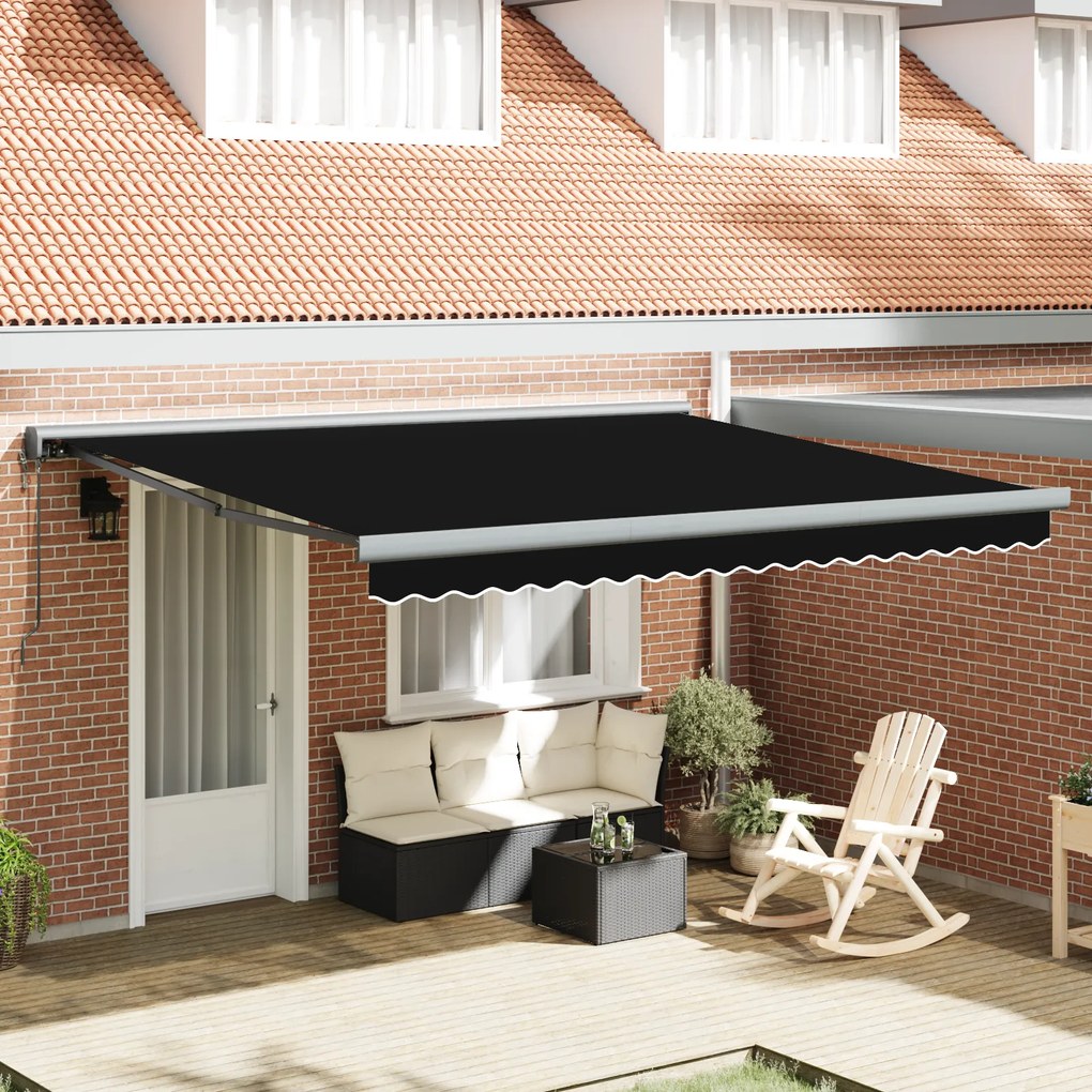 vidaXL Αυτόματη Τέντα Μαύρη 400 x 300 cm