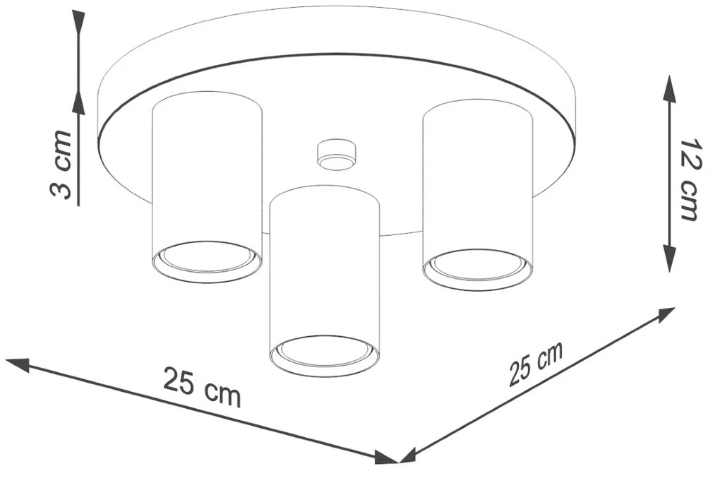 Sollux Φωτιστικό οροφής LAGOS 3P λευκό,ατσάλι,3xGU10,max 10W LED,IP20