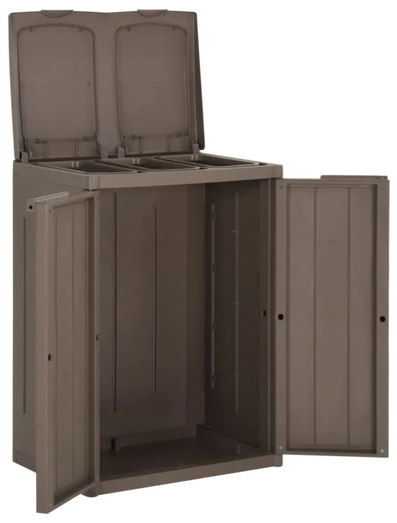 vidaXL Κάδος Απορριμμάτων με 2 Πόρτες Καφέ 65 x 45 x 88 εκ. από PP