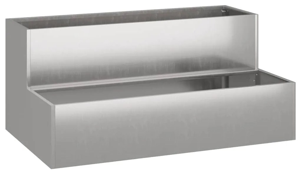 vidaXL Γλάστρα Κήπου Ασημί 100 x 60 x 45 εκ Ανοξείδωτο ατσάλι