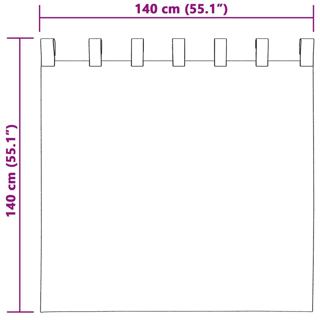 vidaXL Κουρτίνες 2 τμχ με κουκούλες Ασημί Γκρι 140x140 cm