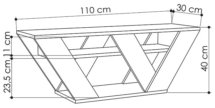 Έπιπλο τηλεόρασης Pipralla pakoworld λευκό 110x30x40εκ - 119-001081 -  119-001081