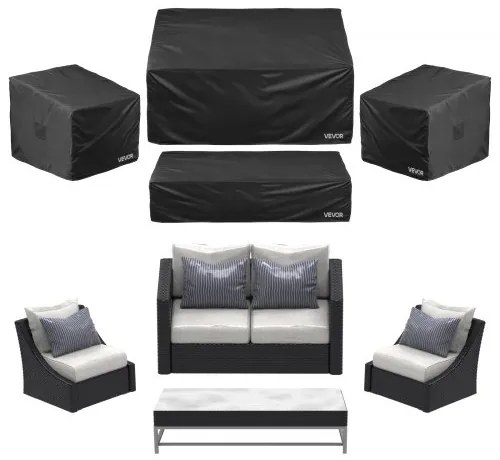 VEVOR Patio Outdoor Furniture Cover 4-Piece Set 420D Waterproof Table Chair Sofa