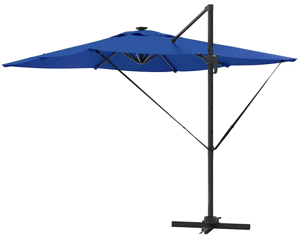 vidaXL Ομπρέλα ηλίου με φώτα λωρίδας LED Αζούρ Μπλε 286 x 284 x 270 εκ