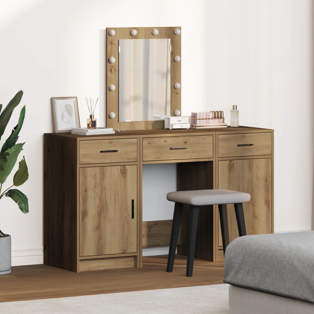 vidaXL Τραπέζι περιποίησης με συρτάρι 3 pcs Καφέ 50 x 41 x 135 εκ